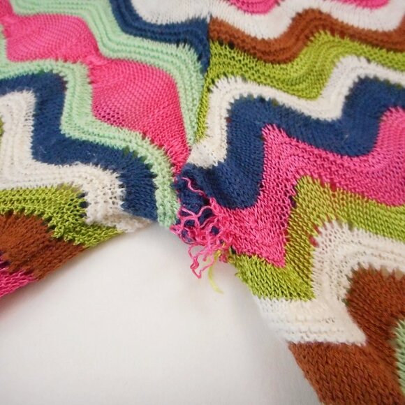 M Missoni Womens Colorful Zig Zag Pattern Long Sleeve Sweater sz 40 US S [HOLES] - Picture 7 of 14